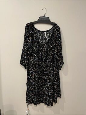 NY Collection Black Floral Mini Dress